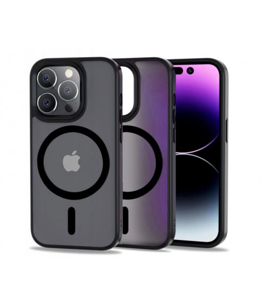 Husa iPhone 14 Pro Max, Tech-Protect Magmat MagSafe, Black-Matte